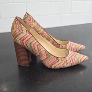 Nine West Multicolor Zigzag Block Heels